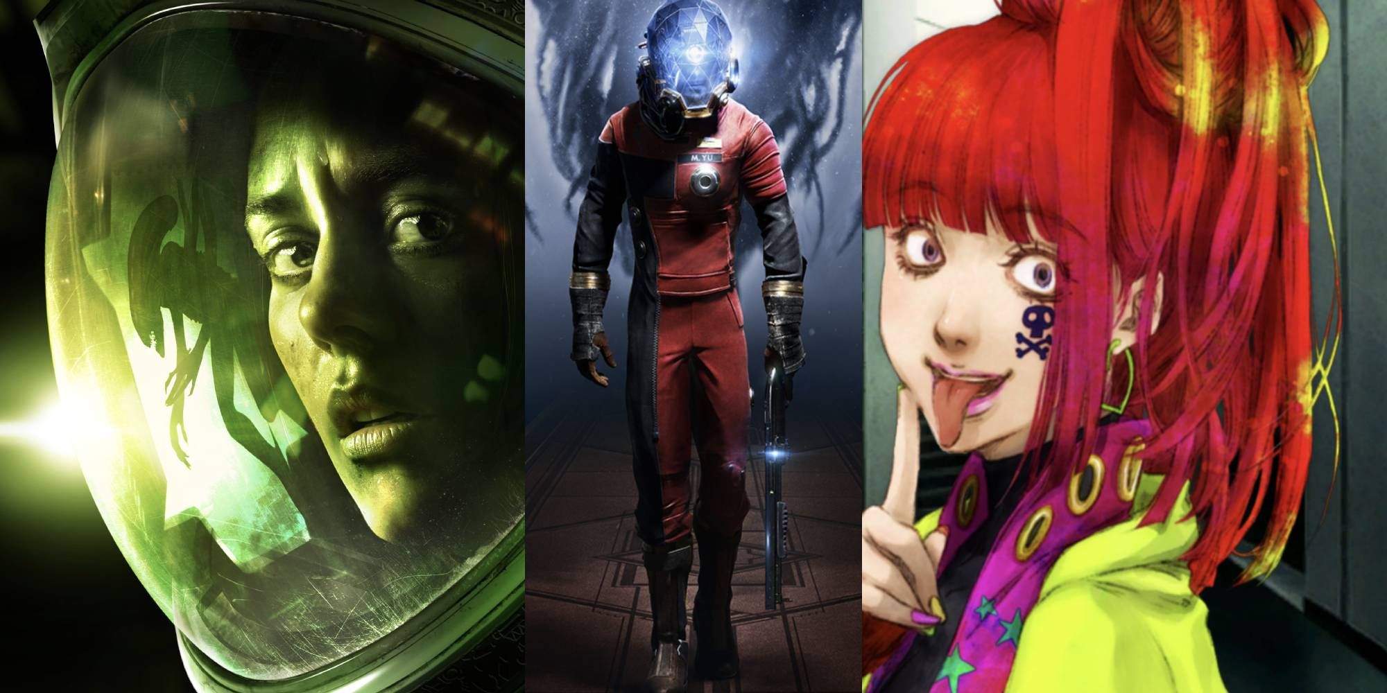 Split image of space horror game characters