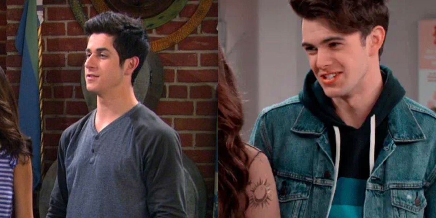 Split-image of Justin in the lair in WOWP and Jake speaking to Amy in VOVV