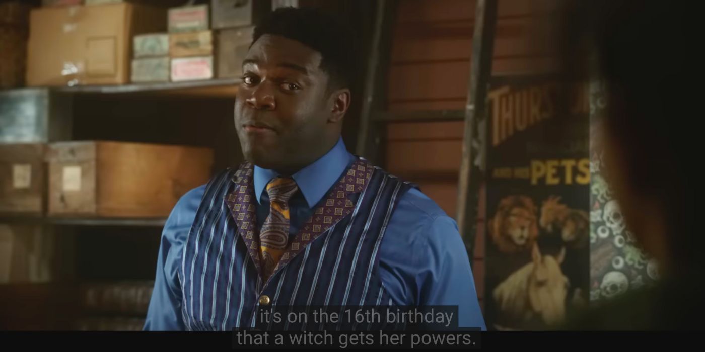 A character talking about a birthday on Hocus Pocus 2