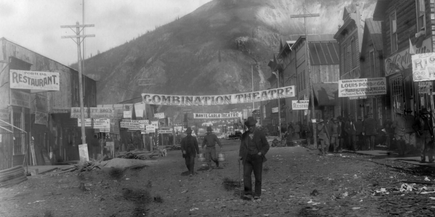 A photo showing the streets of Dawson City