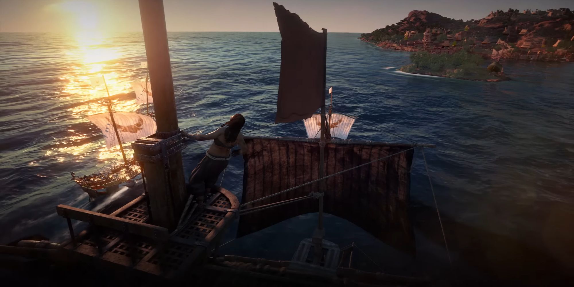 A pirate basking in the sunrise in Skull &amp; Bones