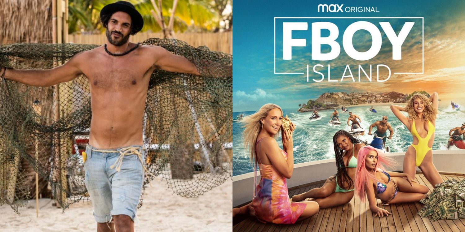 A split image of Israel Dimri and the poster for FBOY Island