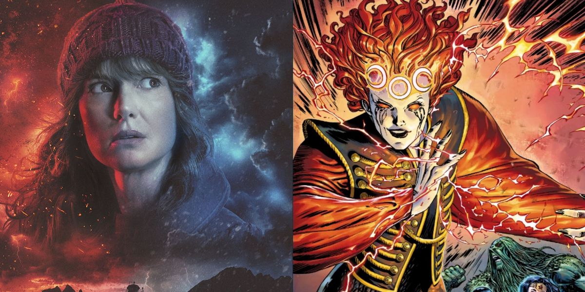 A split image of Joyce and Circe in the DC Comics