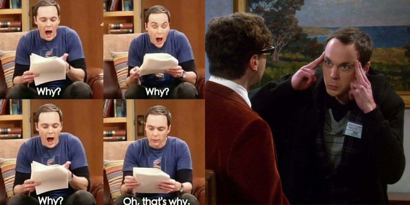 A split image of Sheldon and his brain from TBBT
