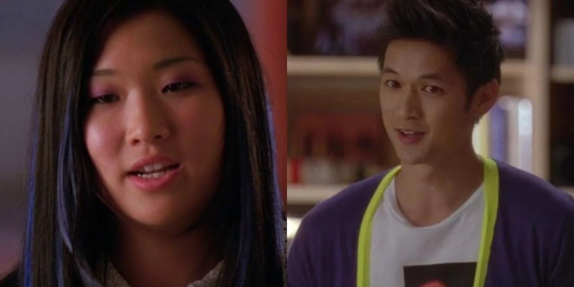A split image of Tina and Mike in Glee