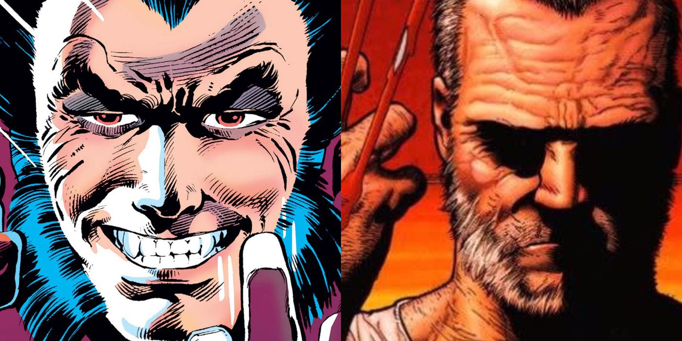A split screen of Wolverine and Old Man Logan