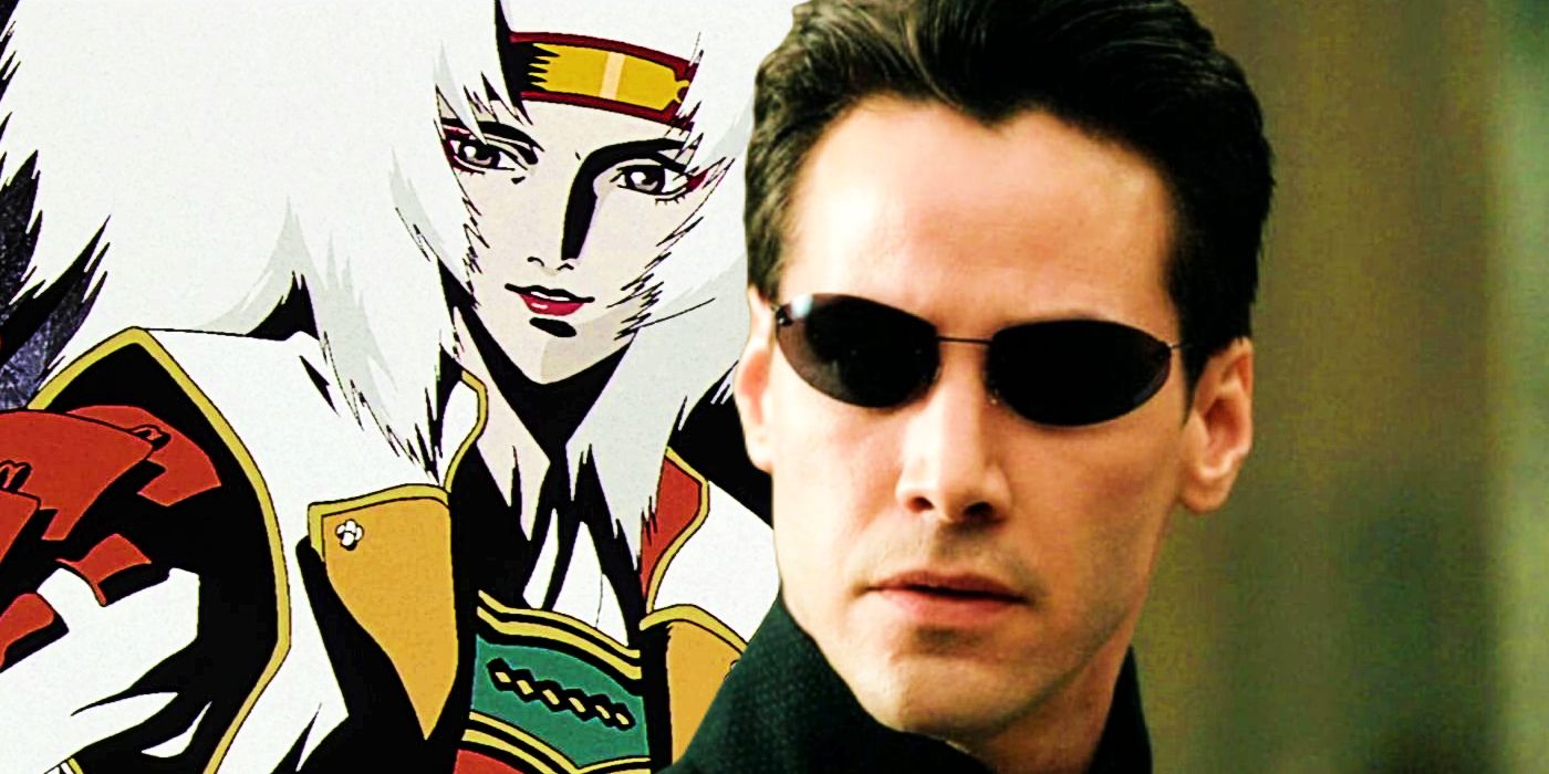 A still from The Animatrix and Keanu Reeves as Neo in The Matrix Reloaded