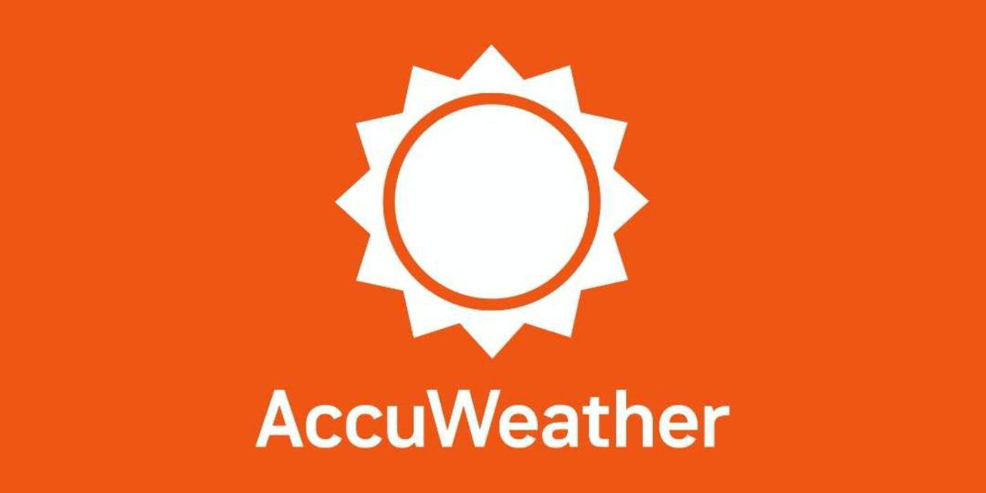 Logo of the app AccuWeather showing a sun.