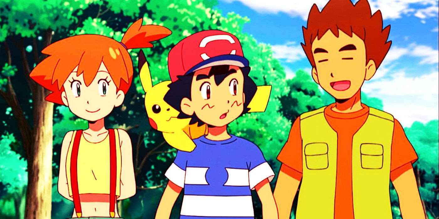 Ash, Misty and Brock in Pokemon Journeys Anime