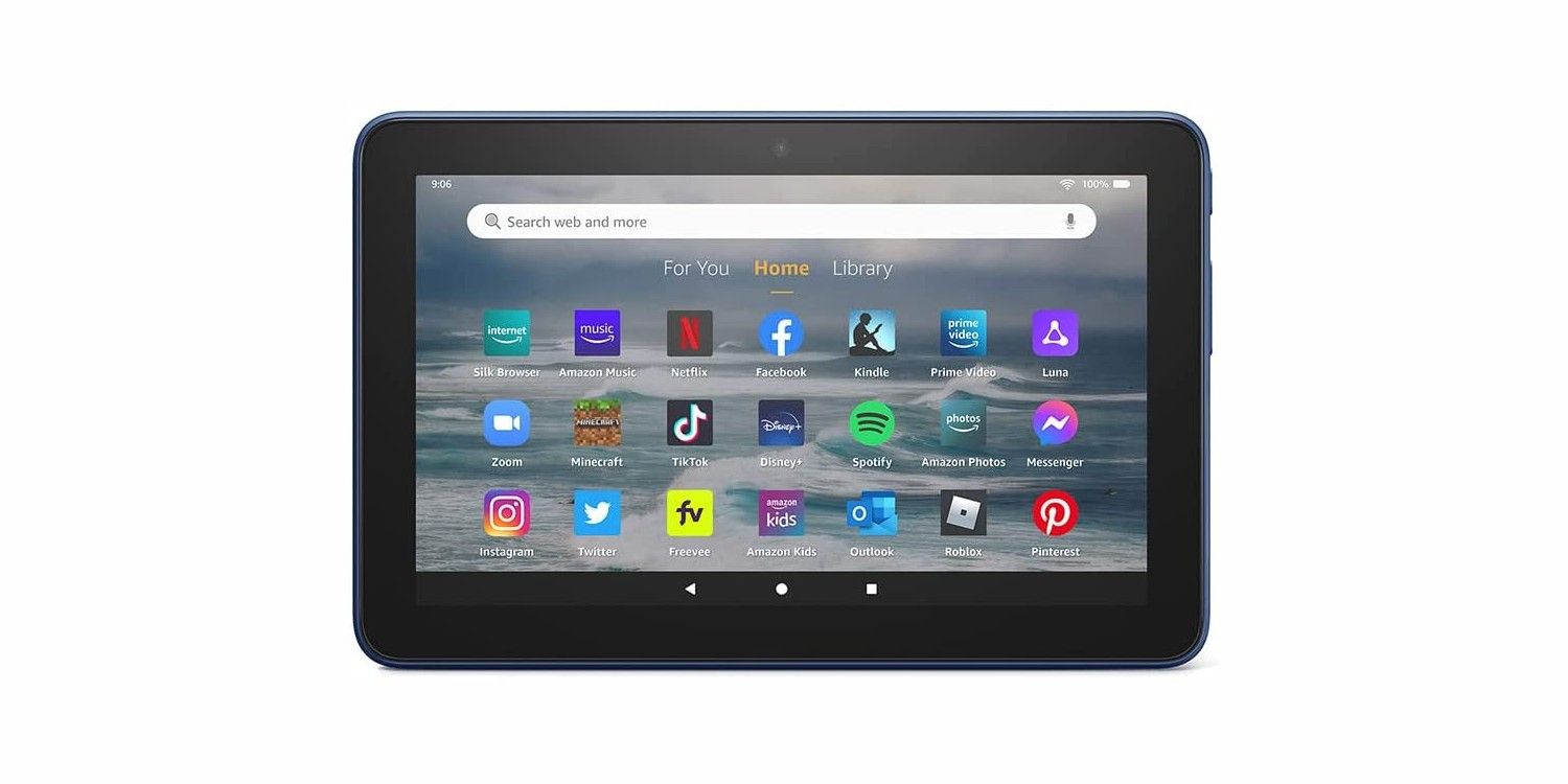 The Amazon Fire 7 Tablet (2022) runs Fire OS