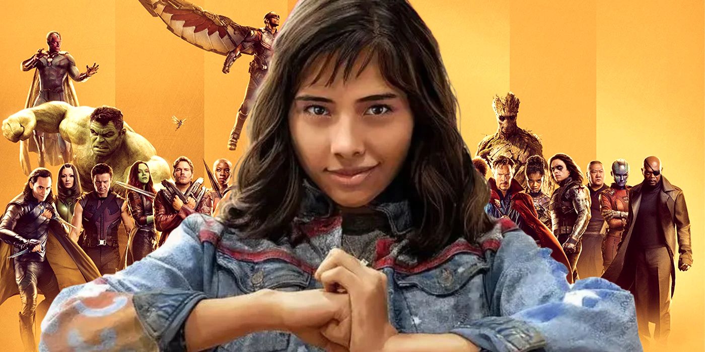 America Chavez in front of MCU heroes
