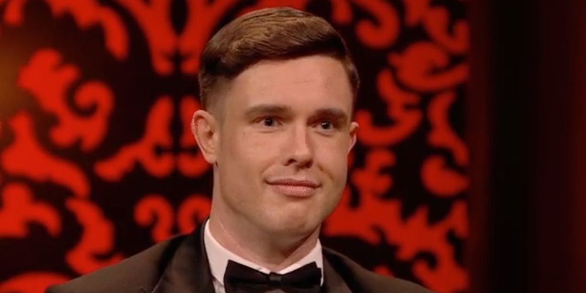 An image of Ed Gamble looking serious in Taskmaster