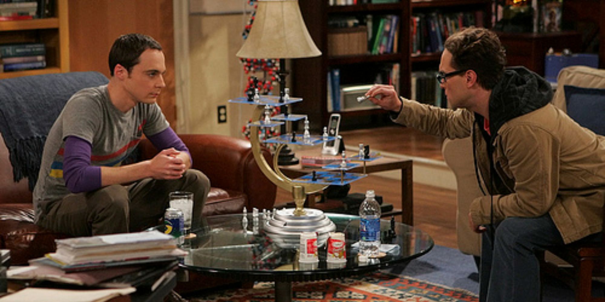 An image of Sheldon and Leonard playing Tri-Dimensional chess in The Big Bang Theory