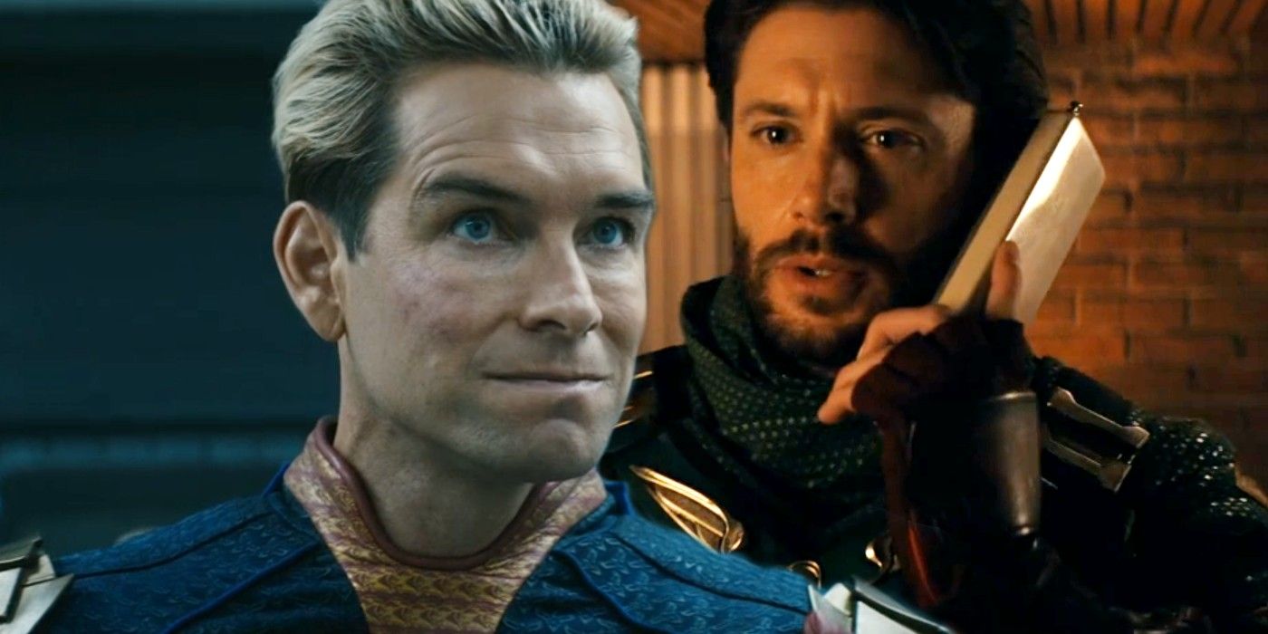Antony Starr as Homelander and Jensen Ackles as Soldier Boy in The Boys