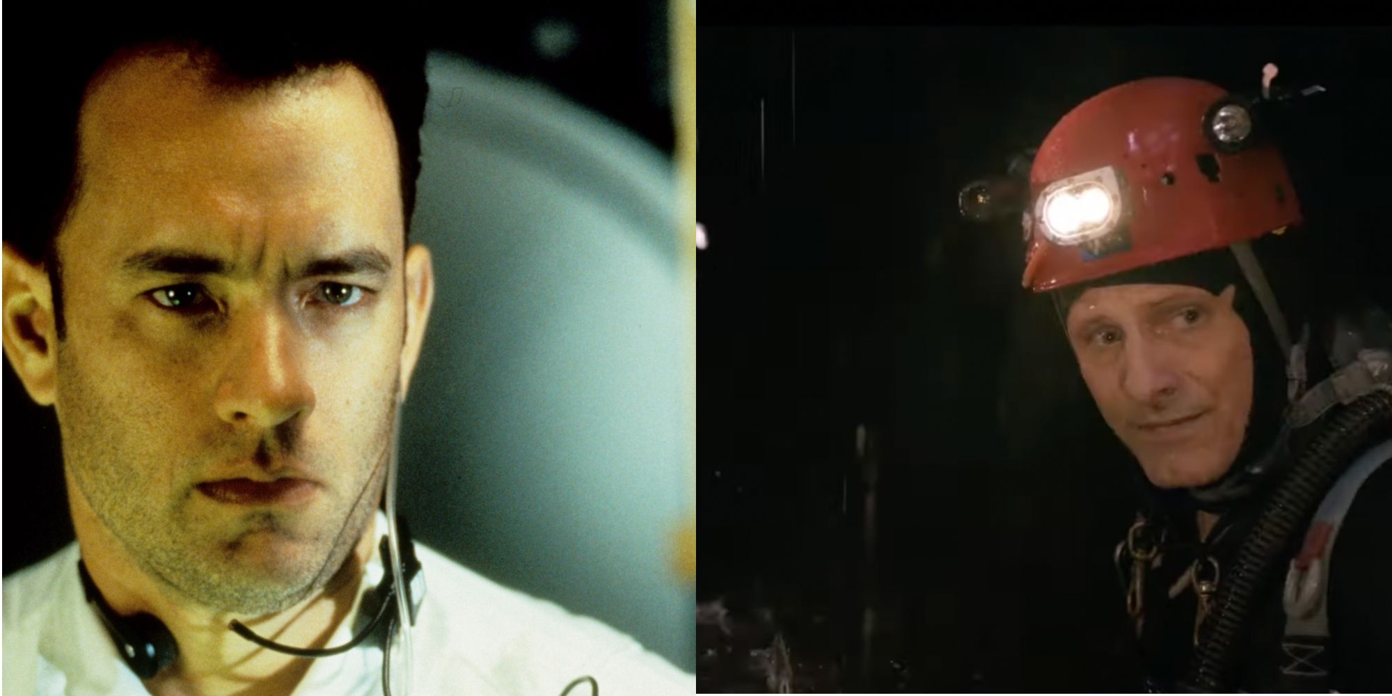 Split image of Tom Hanks in Apollo 13 and Viggo Mortensen in Thirteen Lives