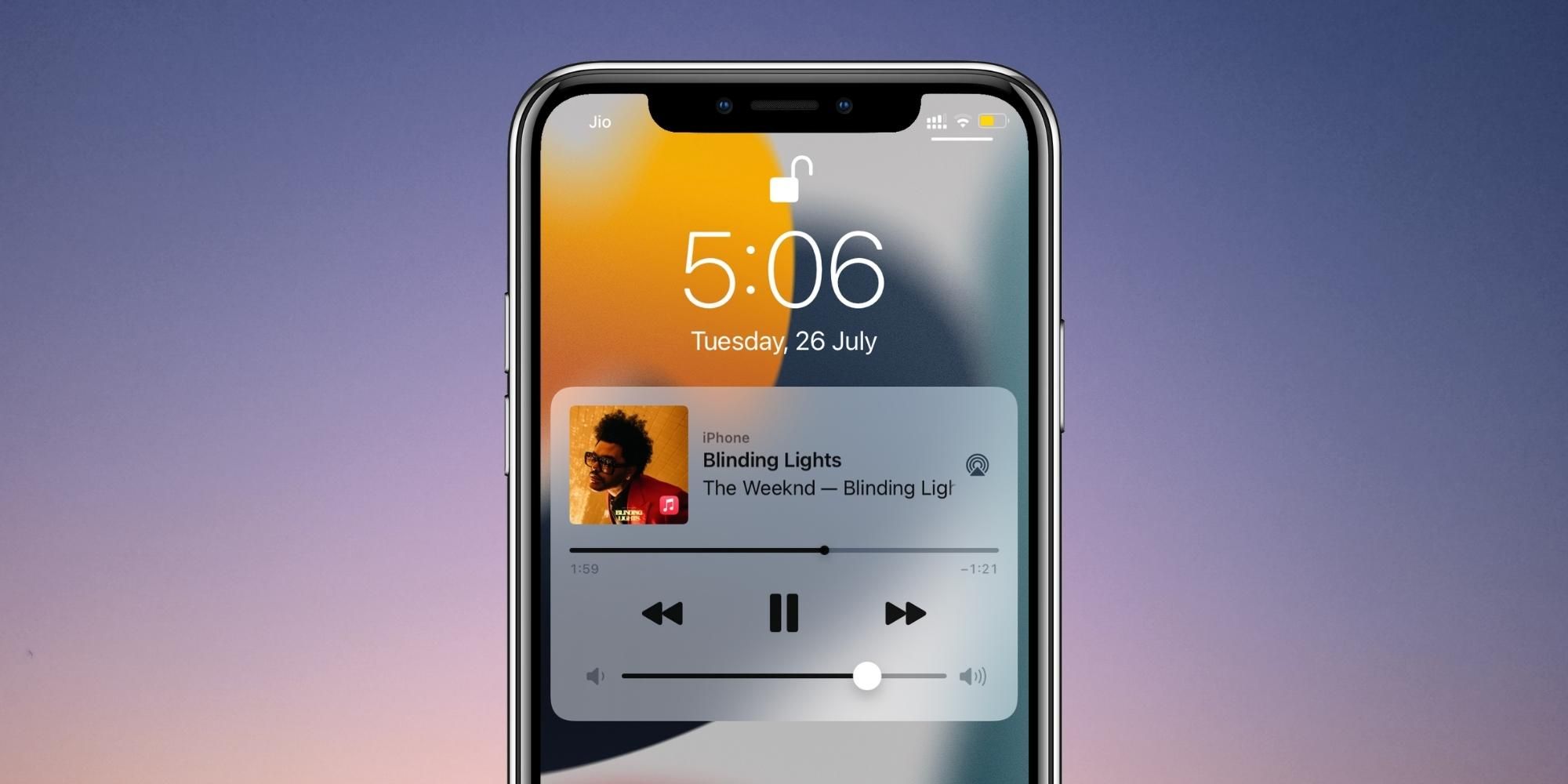Apple Music on iPhone lock Screen