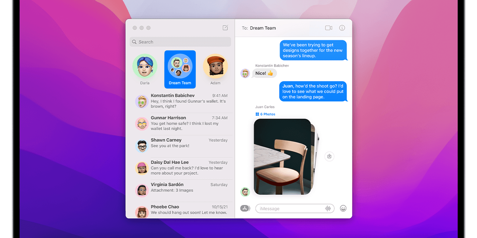 Apple messages app on Mac