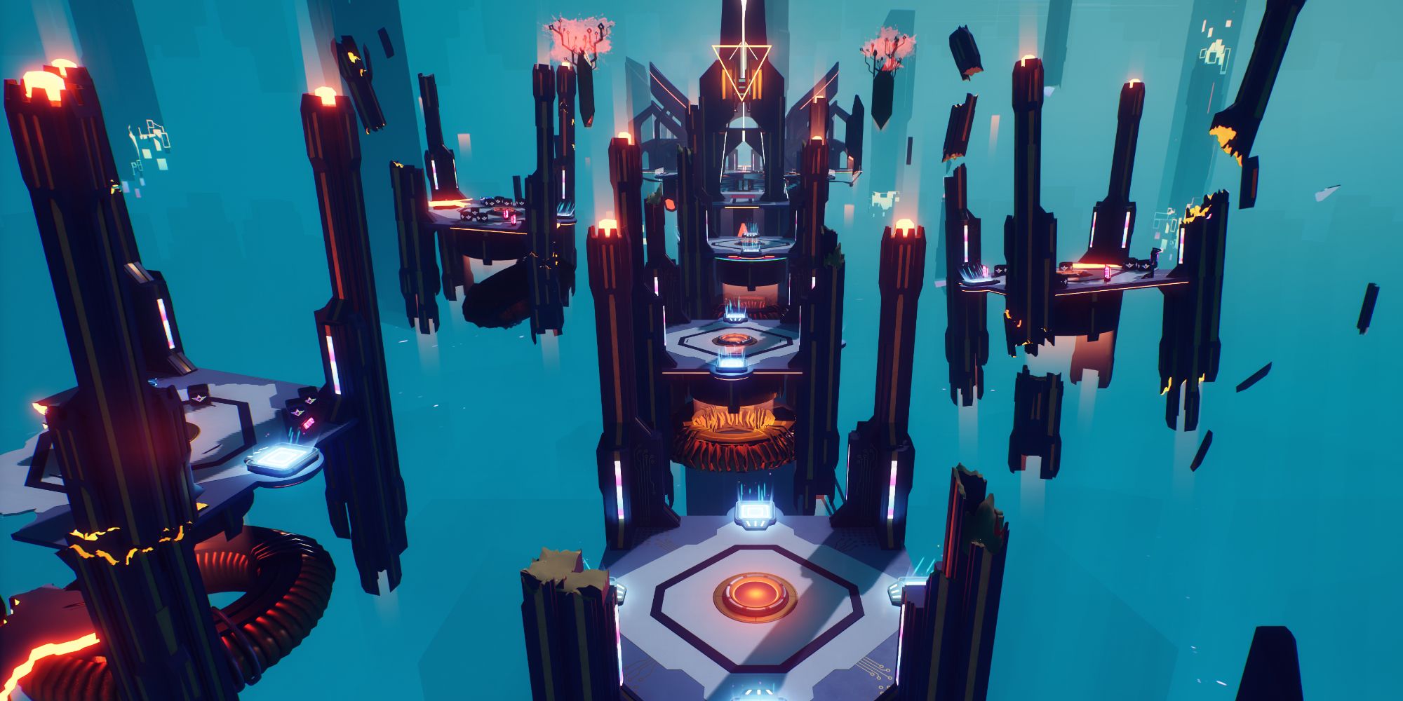 floating cyberpunk city