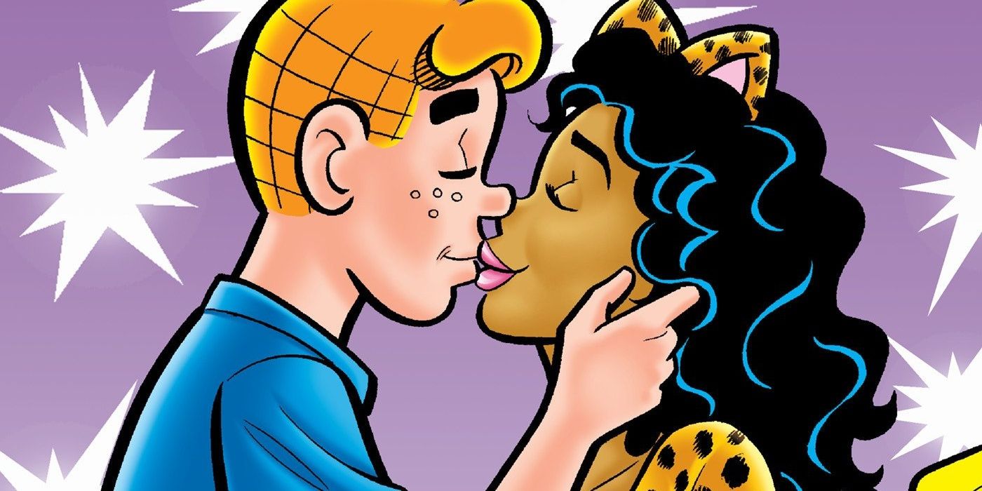 Archie kissing Valerie from Josie and the Pusscats.