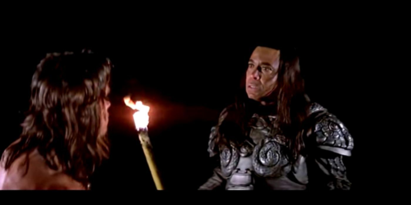 Conan and Thulsa Doom in Conan The Barbarian.