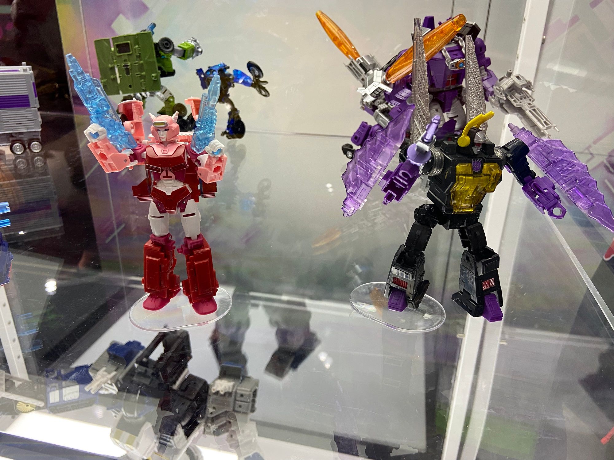 Autotbot and Decepticon toys at Hasbro Booth SDCC 2022