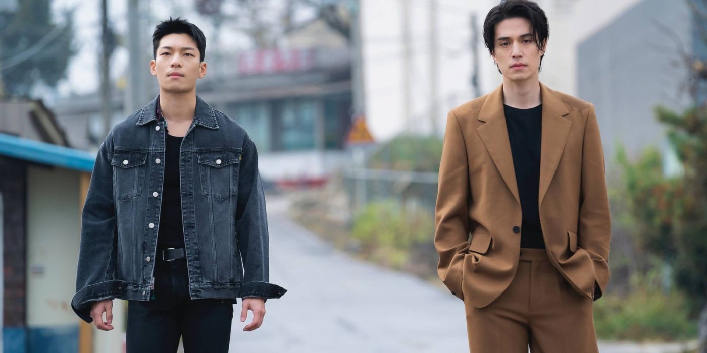 Two young men walking side by side in the K Drama Bad And Crazy.