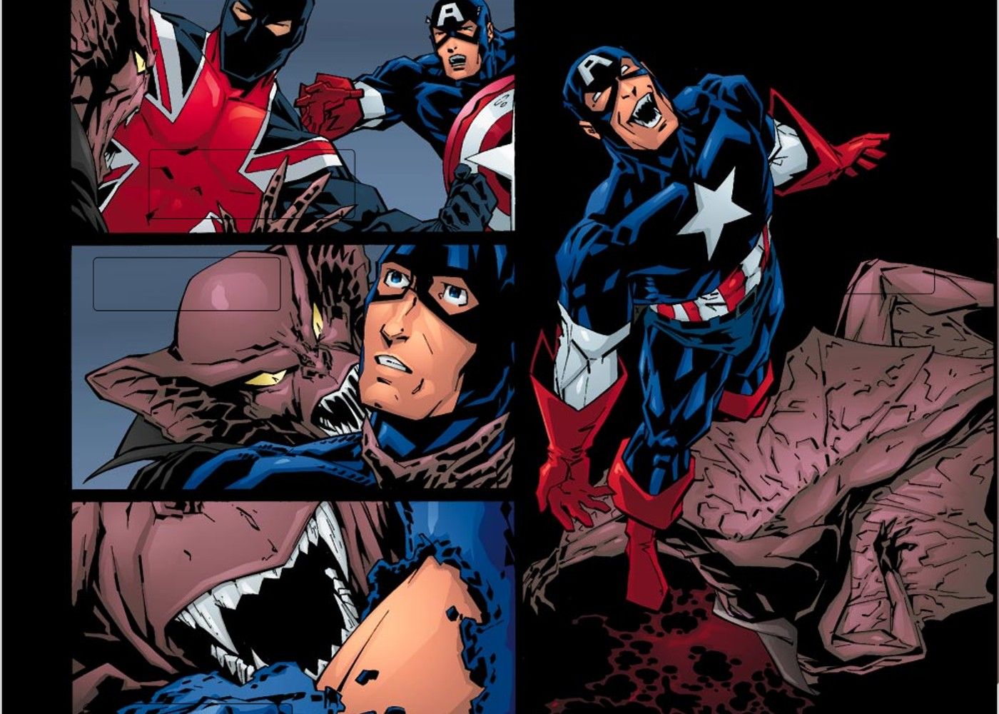 Baron Blood turns Captain America into a vampire