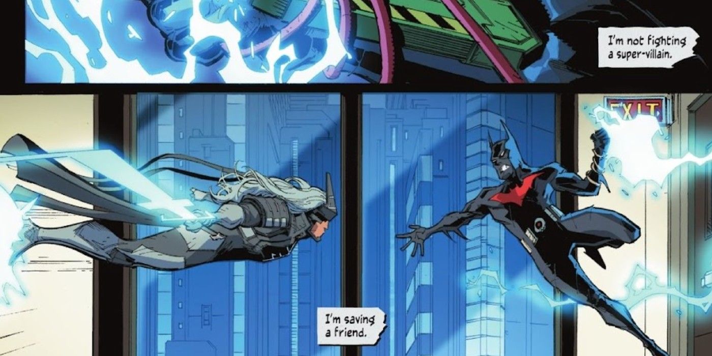 Batman Beyond fights the Sword of Gotham in Batman Beyond Neo Year 4