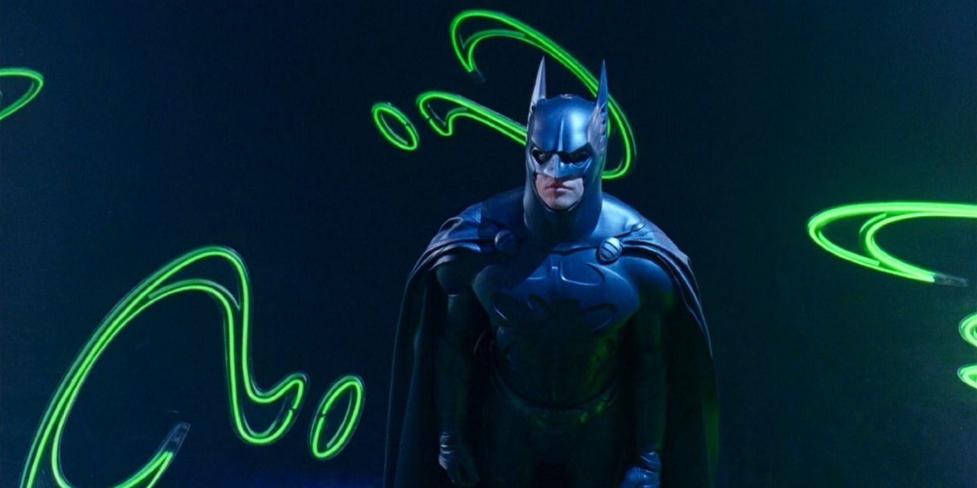 Batman in a neon green Riddler room