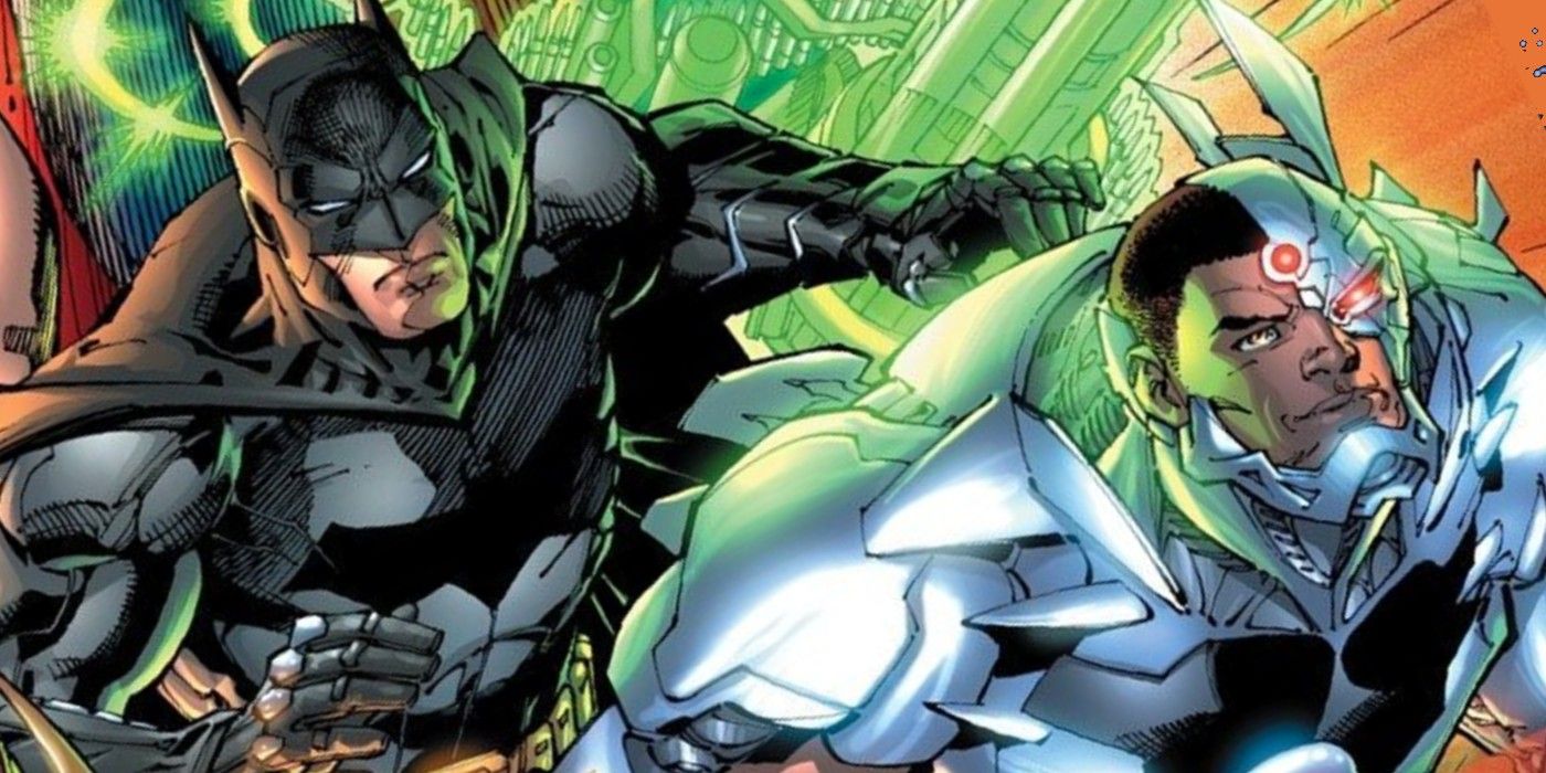 Batman and Cyborg in the New 52's Justice League.