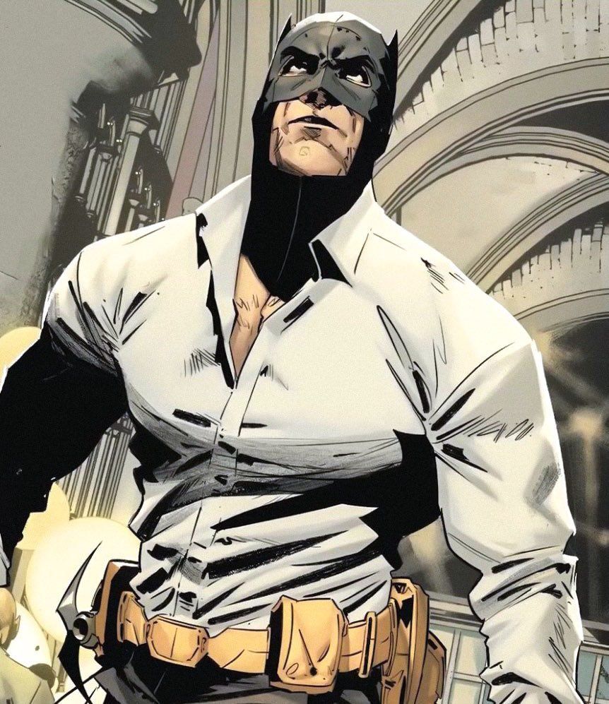 Batman in Cowl and Collared Shirt