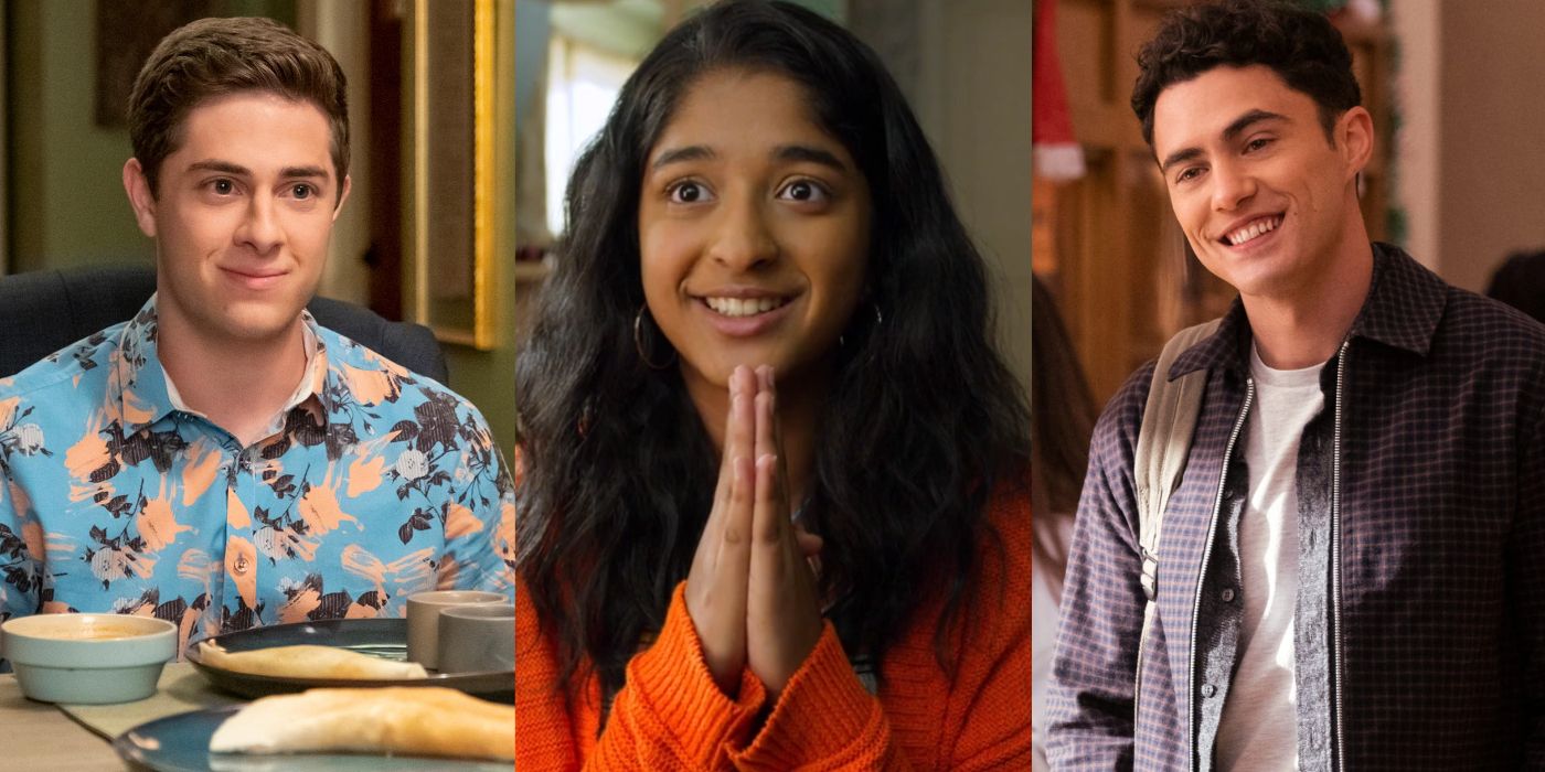 Split Image of Ben, Devi, and Paxton from Never Have I Ever