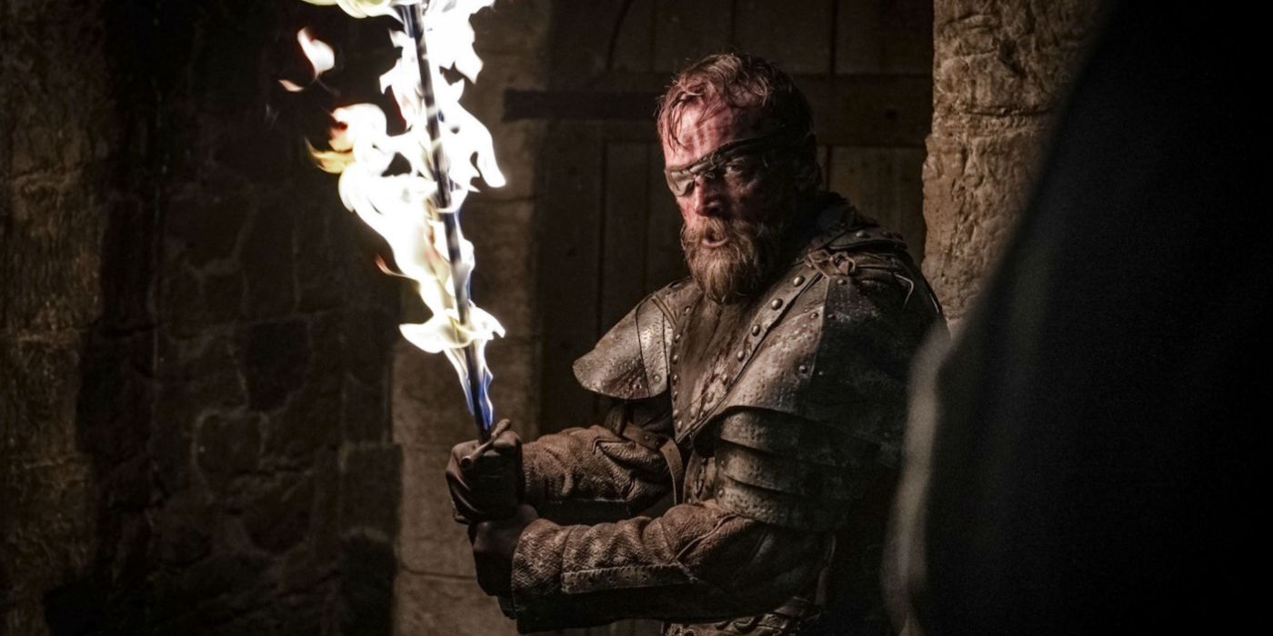Beric Dondarrion fighting during the Battle of Winterfell in Game of Thrones