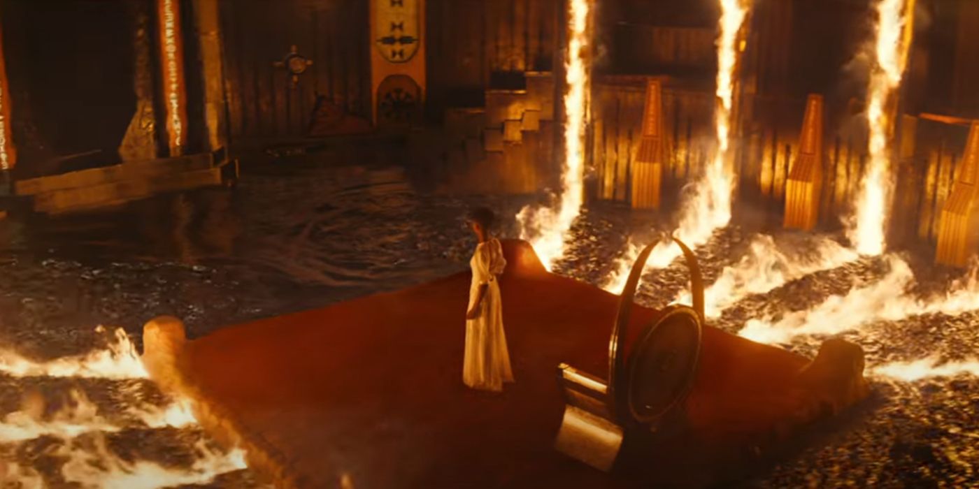 The throne room of Wakanda burns and floods