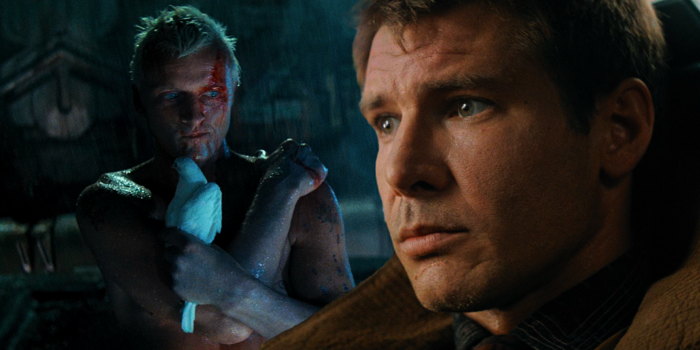 Harrison Ford as Deckard with Roy Batty in Blade Runner: The Final Cut