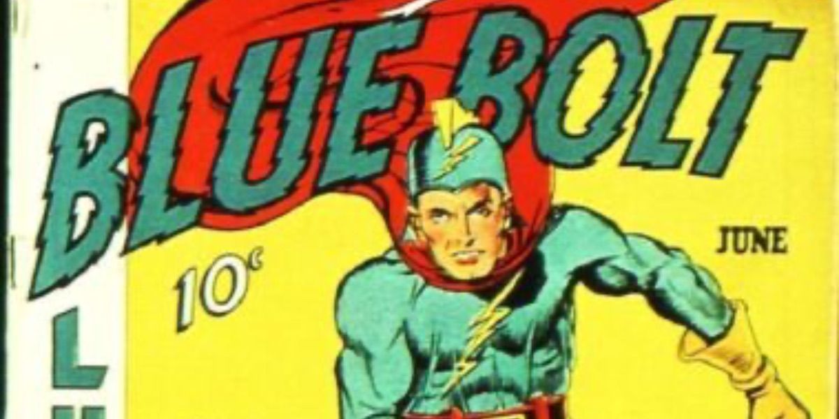 Blue Bolt springs into action from the comics.
