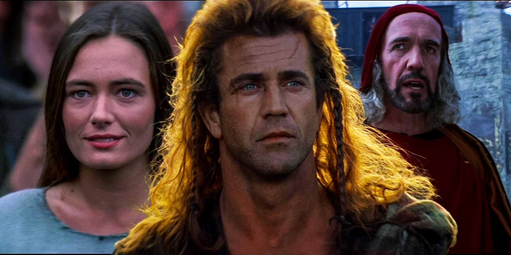 A blended image features characters from Braveheart