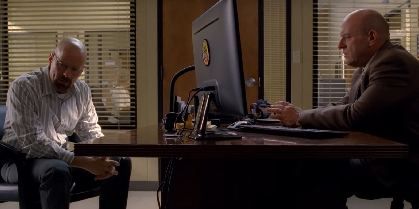 Bryan Cranston as Walt and Dean Norris as Hank in Breaking Bad