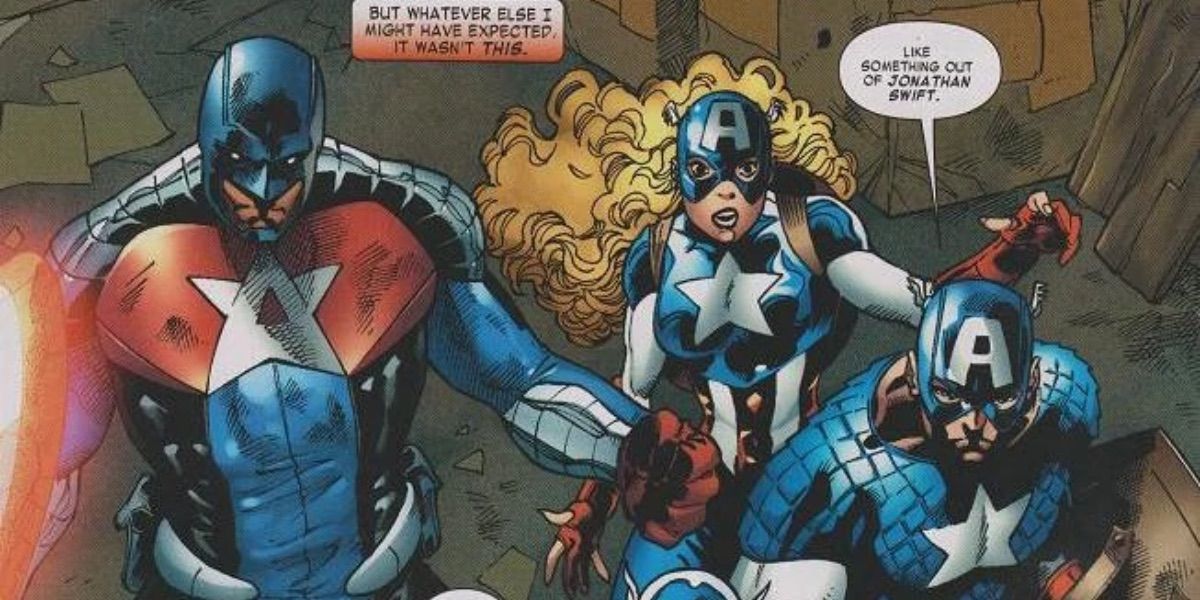 The Captain America Corps charge into battle from Marvel Comics