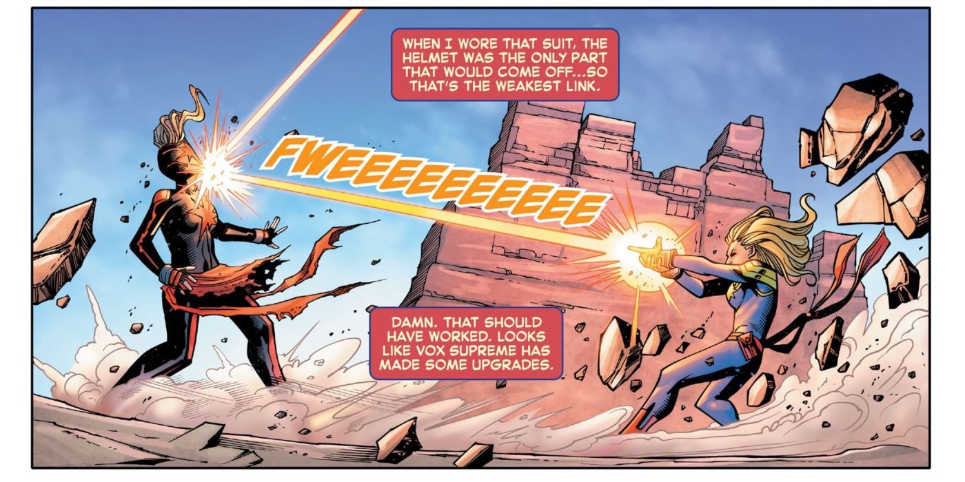 Captain Marvel receives payback for 'killing' the Avengers.