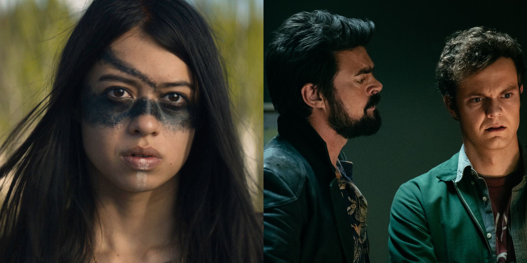 Split image showing characters from the film Prey and the show The Boys.