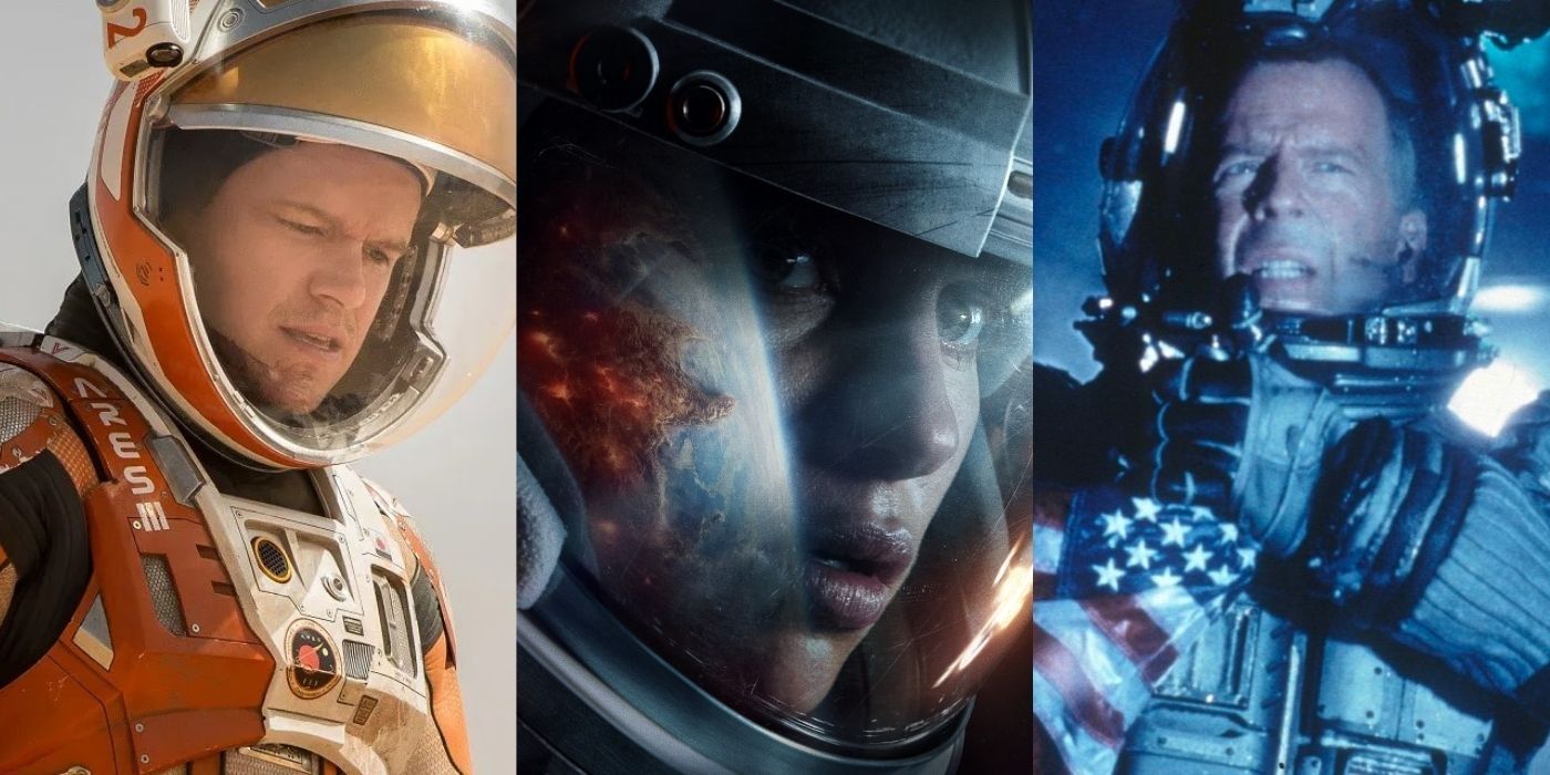 Three images showing characters from The Martian, Rubikon, and Armageddon.