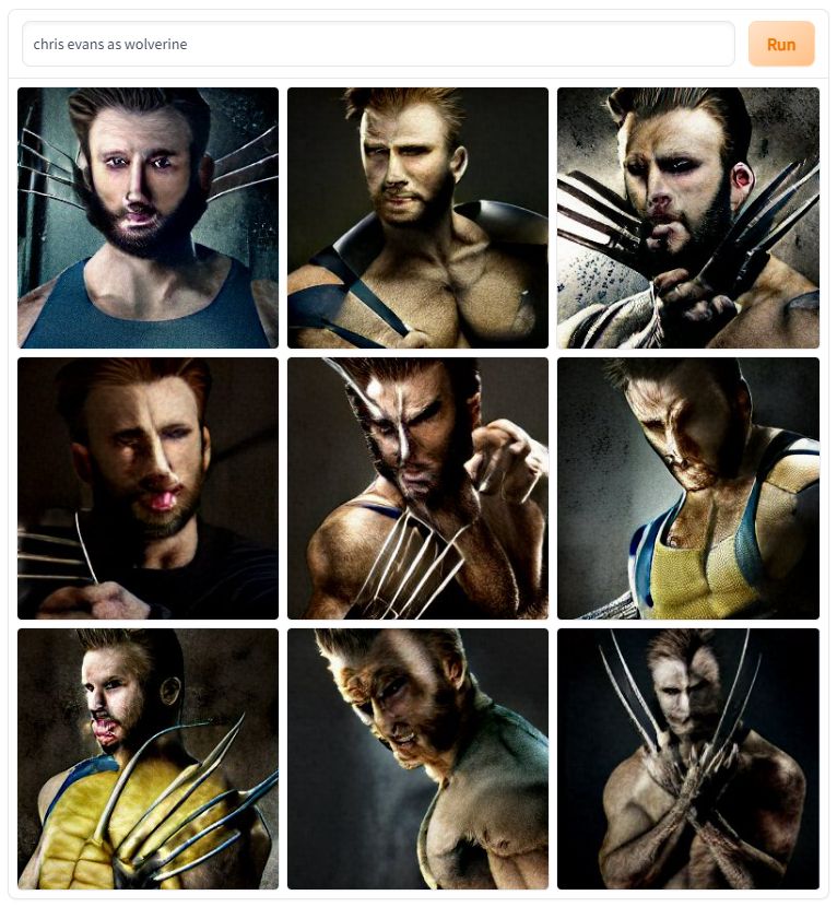 Chris Evans as Wolverine AI art