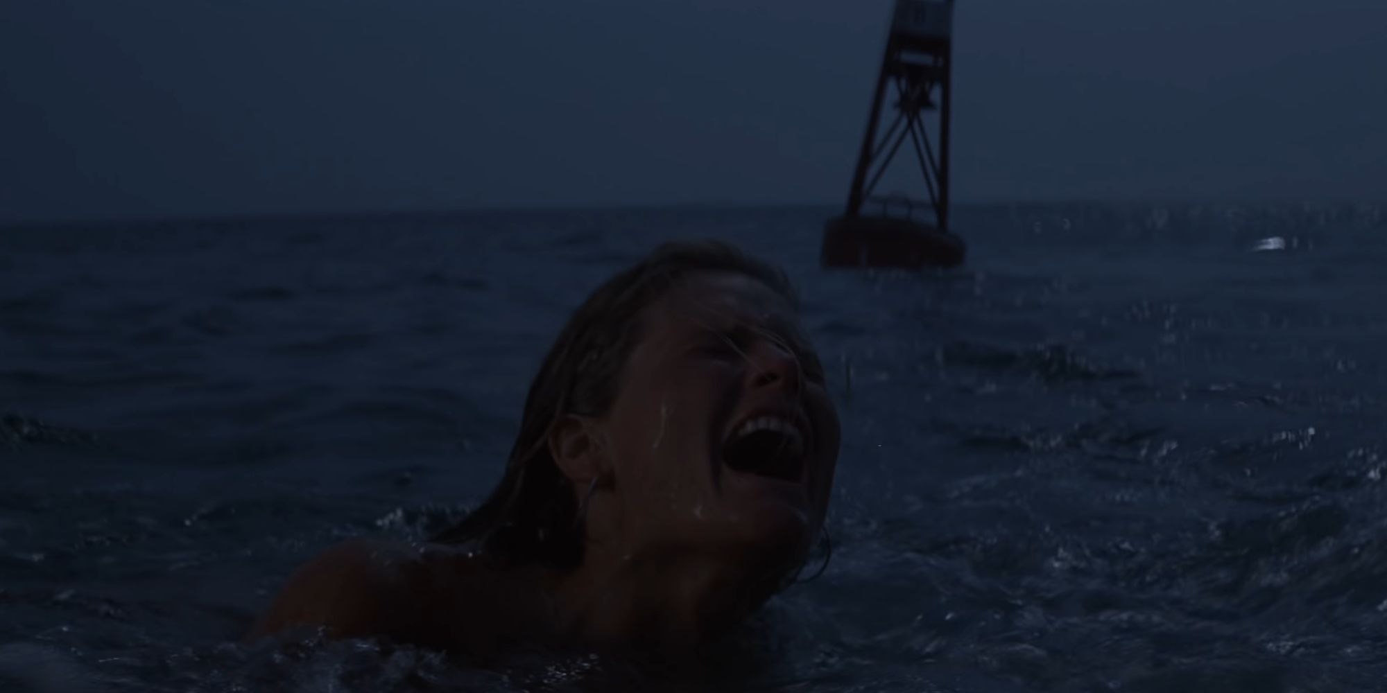 Chrissie Watkins being attacked by the shark in Jaws