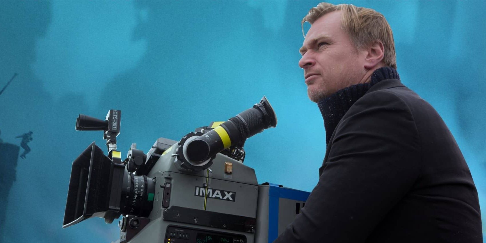 Christopher Nolan behind the camera whilst filming action for Dunkirk