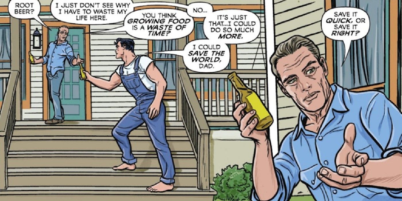 Clark and Jonathan Pa Kent in Superman Space Age