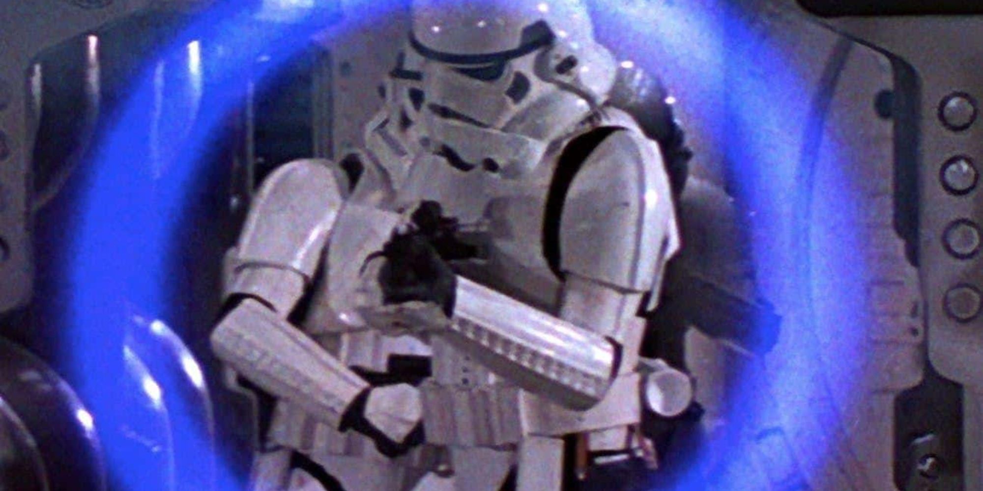 A stormtrooper shooting
