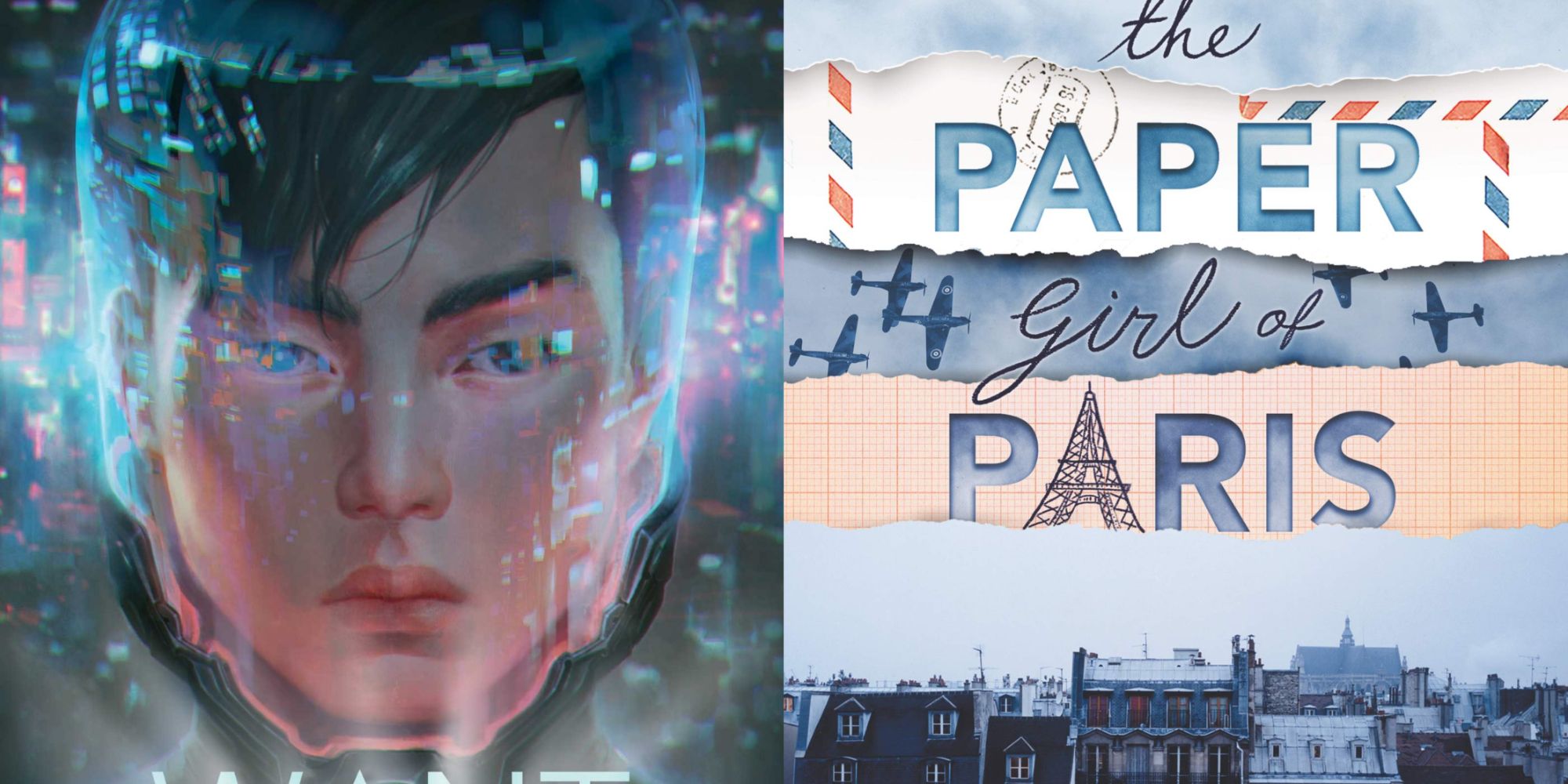 Split image of Want Book Cover and The Paper Girl of Paris