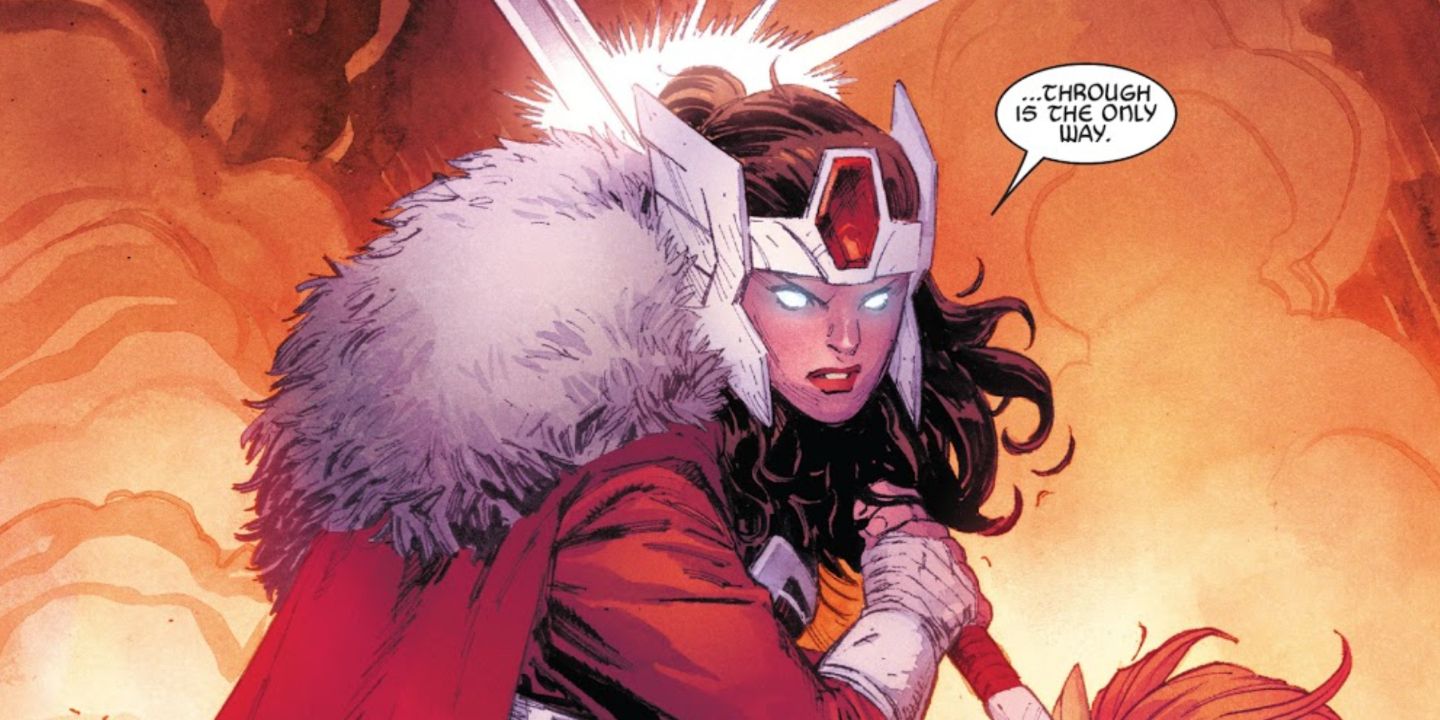 Lady Sif holds her sword in Marvel Comics.
