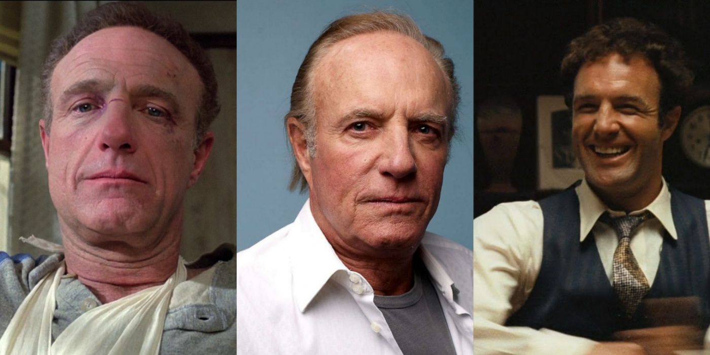 Split image of James Caan roles, including Misery and The Godfather
